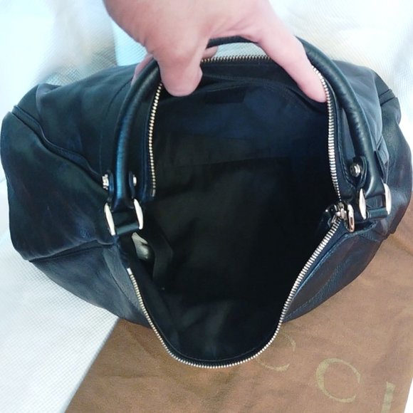 Gucci Vintage Large Abbey D-Ring Hobo in Black Leather EUC - Picture 2 of 16